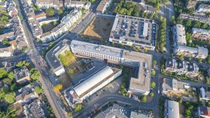 Calor Carré Ratingen, Luftbild mit Fassadenansicht