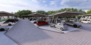Flexible Parkreihen mit Solarüberdachung